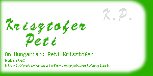 krisztofer peti business card